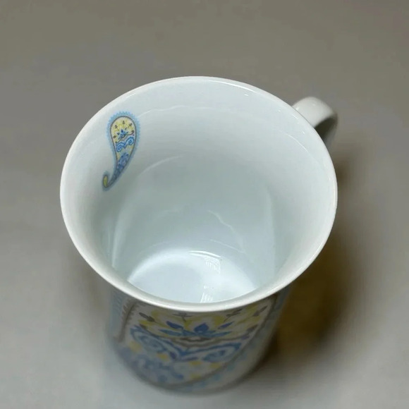 Dena Home Paisley Porcelain Handled Trumpet Shape Coffee Mug 12oz - Picture 5 of 6